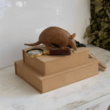 Caixa Livro em Linho Book Box Textura Natural Bege - 36 cm - Ela Decora