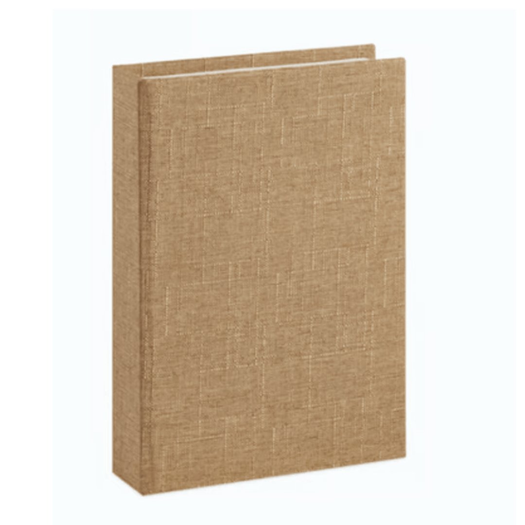 Caixa Livro em Linho Book Box Textura Natural Bege - 36 cm - Ela Decora