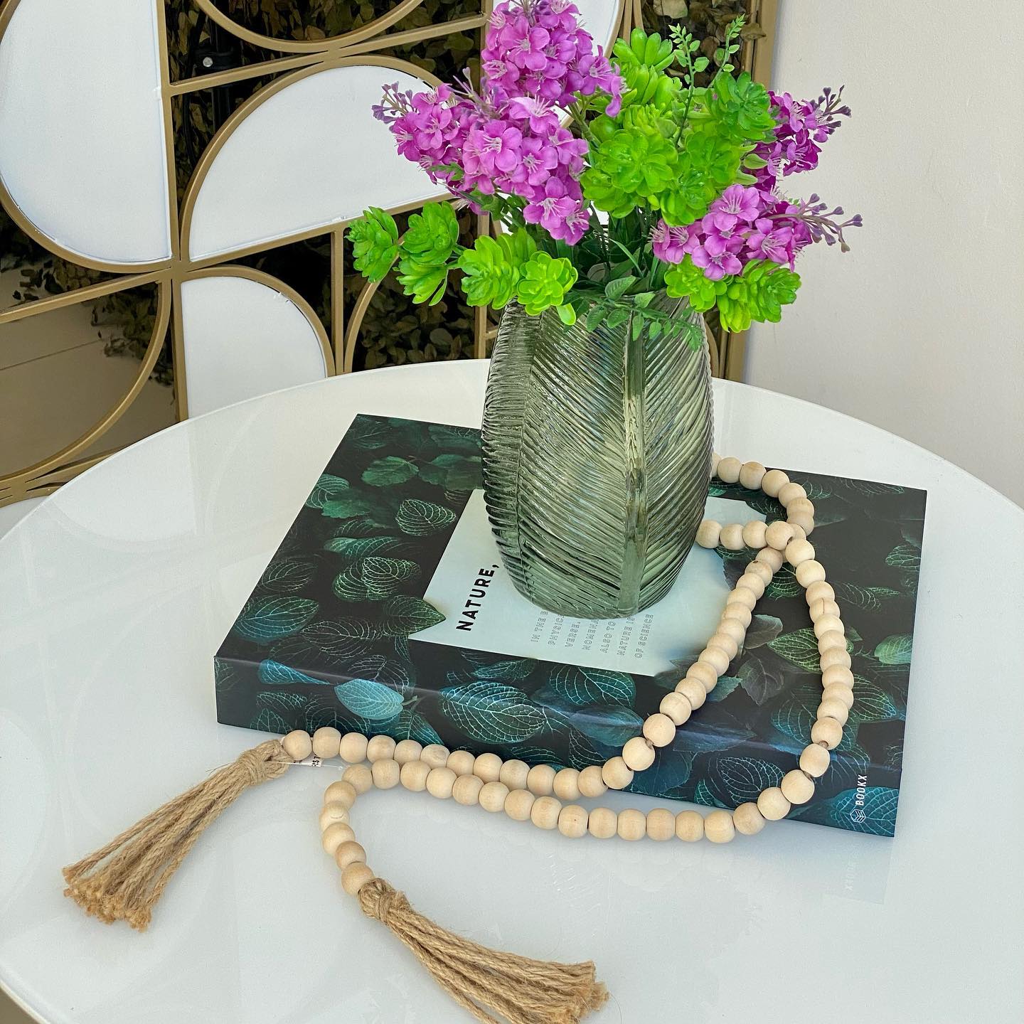 Caixa Livro Nature Preto e Verde 36cm - Ela Decora