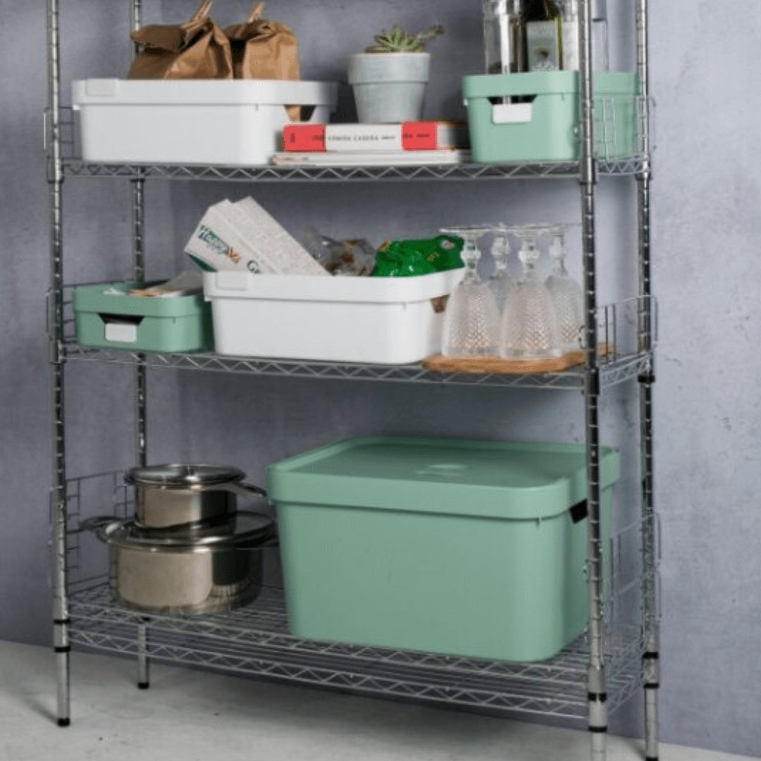 Caixa Organizador com Tampa Verde Cube G - Ela Decora