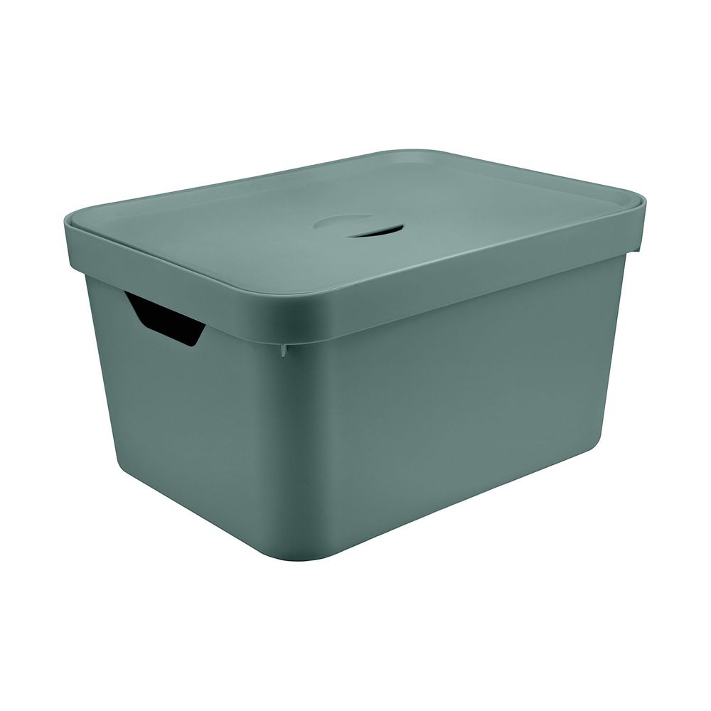 Caixa Organizador com Tampa Verde Cube G - Ela Decora