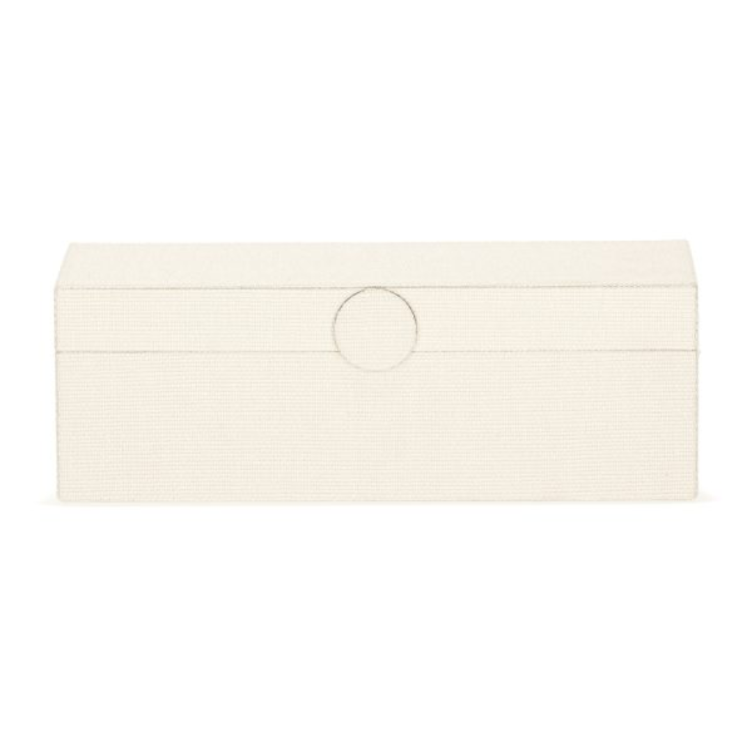 Caixa Decorativa em MDF e Linho off White 29cm G