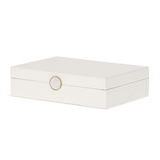 Caixa Decorativa em MDF e PU Branca 32,5cm G