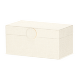 Caixa Decorativa em MDF e Linho off White 20,5cm