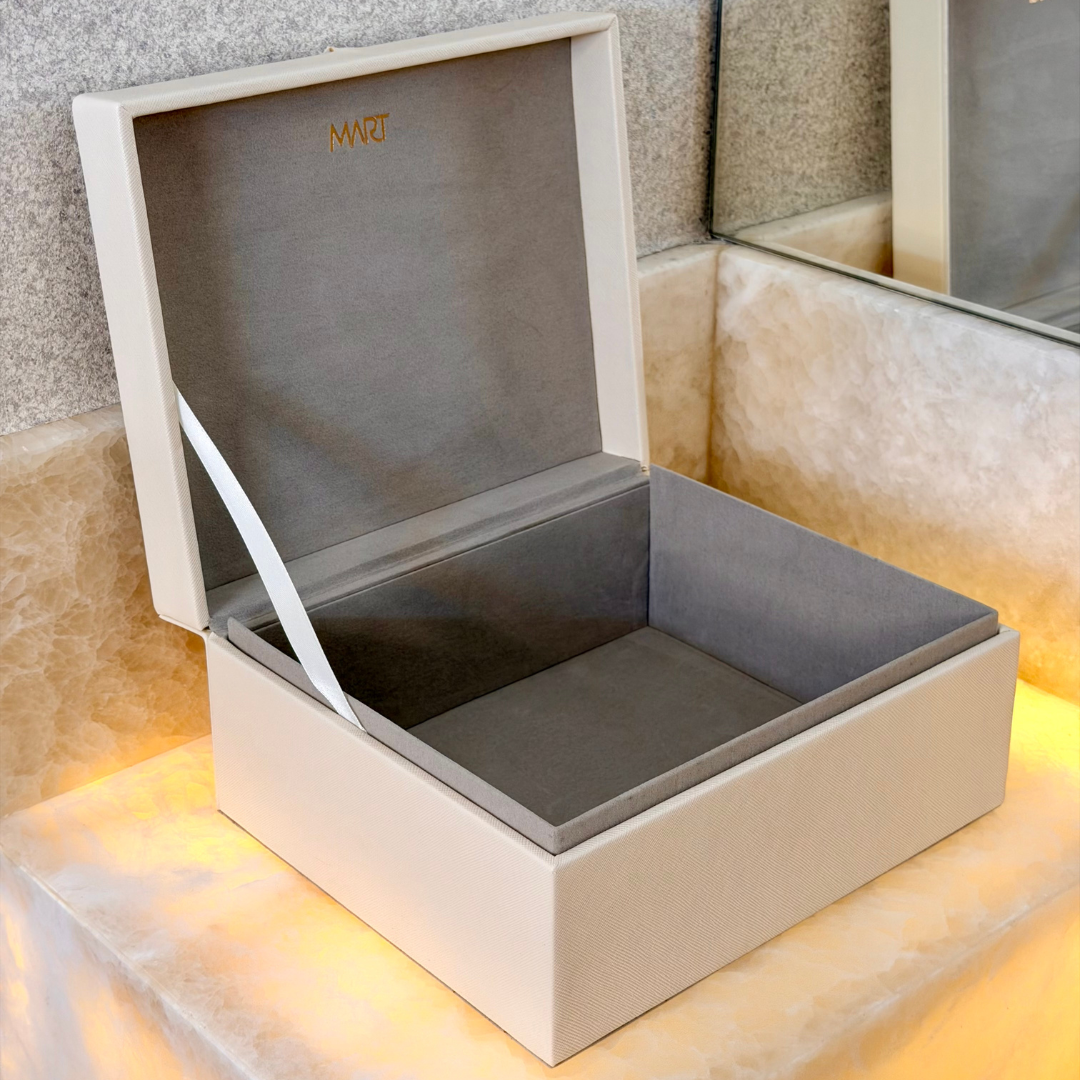 Caixa Decorativa em MDF e PU Branca 23,5cm - foto 2