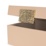 Caixa Decorativa em MDF e PU Marrom 20,6cm P