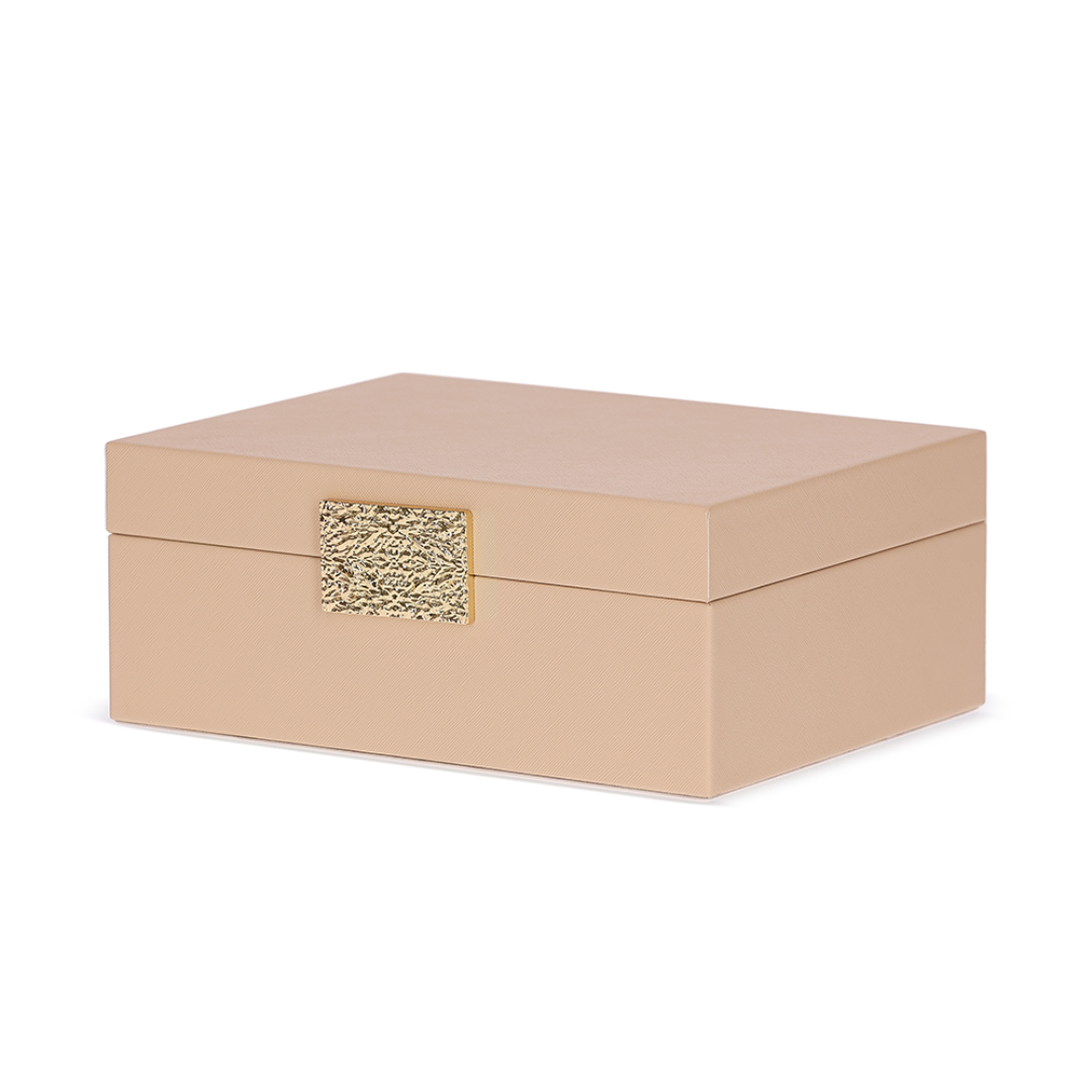 Caixa Decorativa em MDF e PU Marrom 28,5cm G