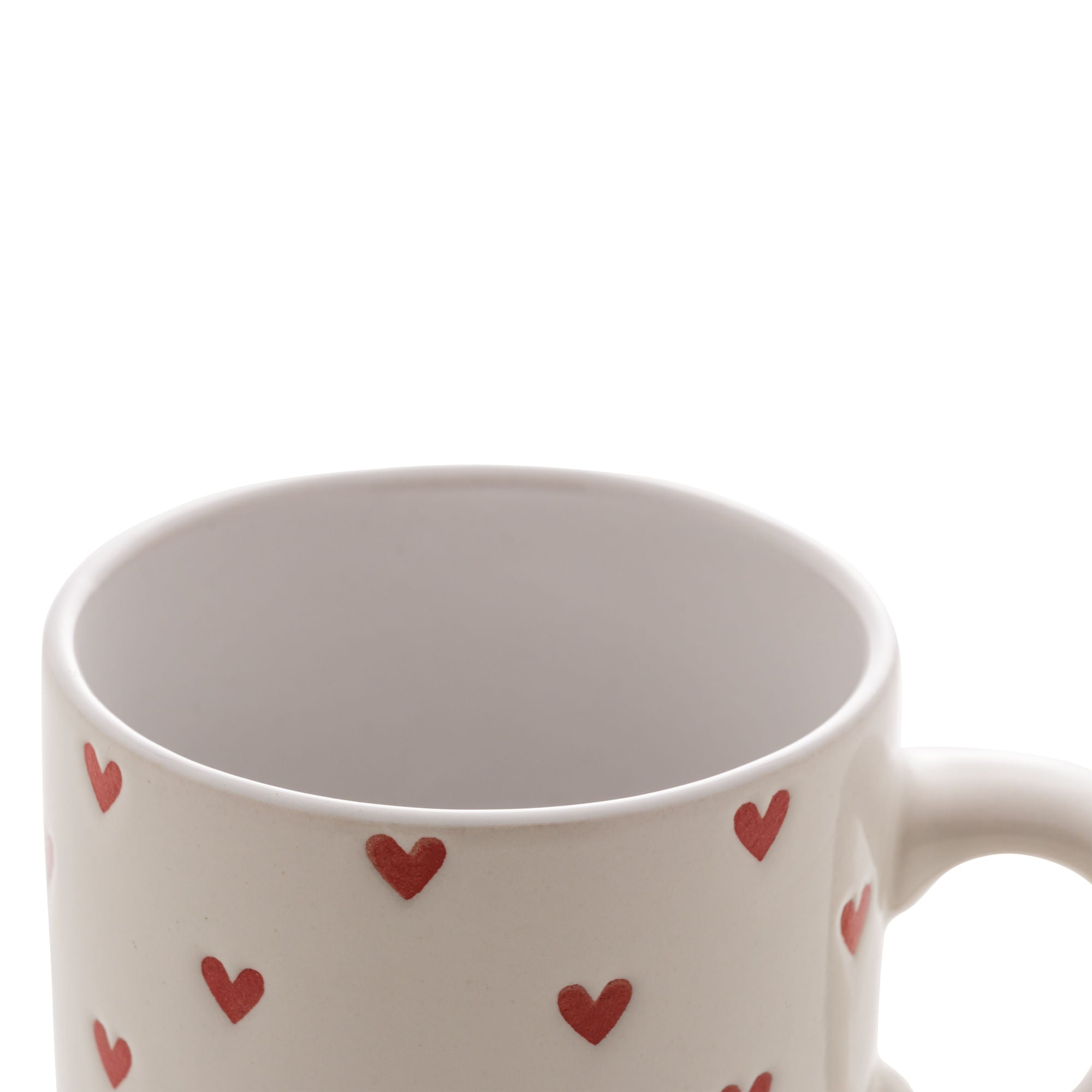 Caneca de Cerâmica Coração Branco 240ml - Ela Decora