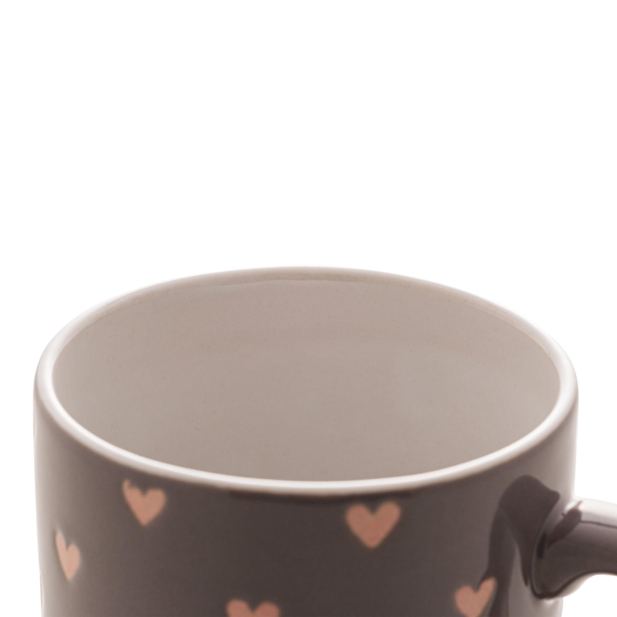 Caneca de Cerâmica Coração Cinza 240ml - Ela Decora