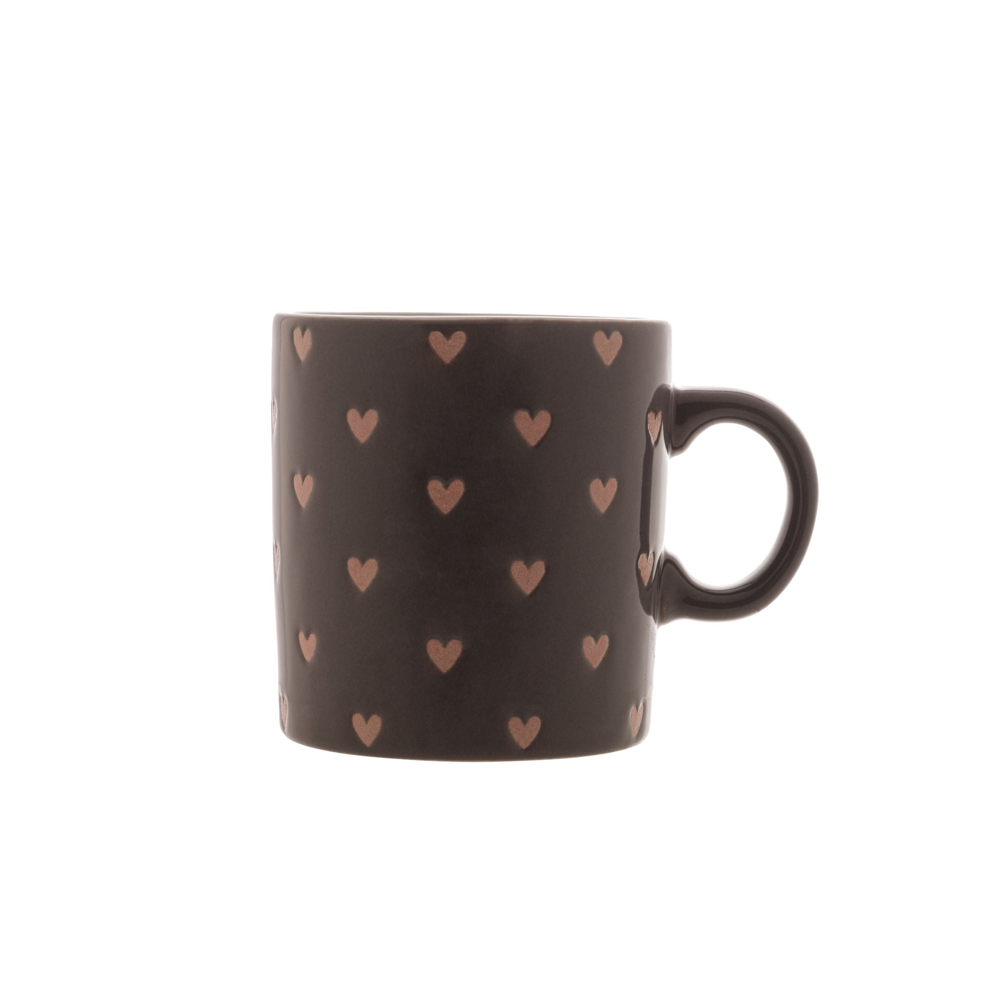 Caneca de Cerâmica Coração Cinza 240ml - Ela Decora