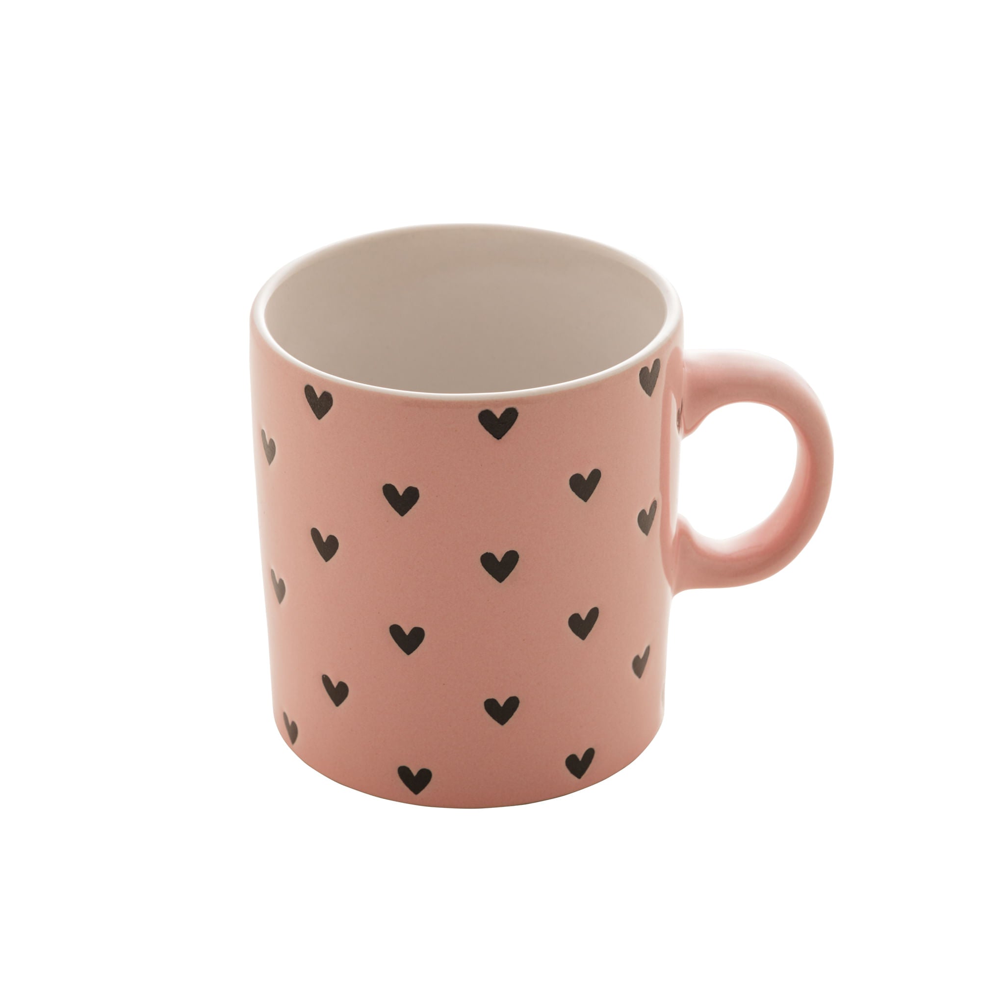 Caneca de Cerâmica Coração Rosa 240ml - Ela Decora