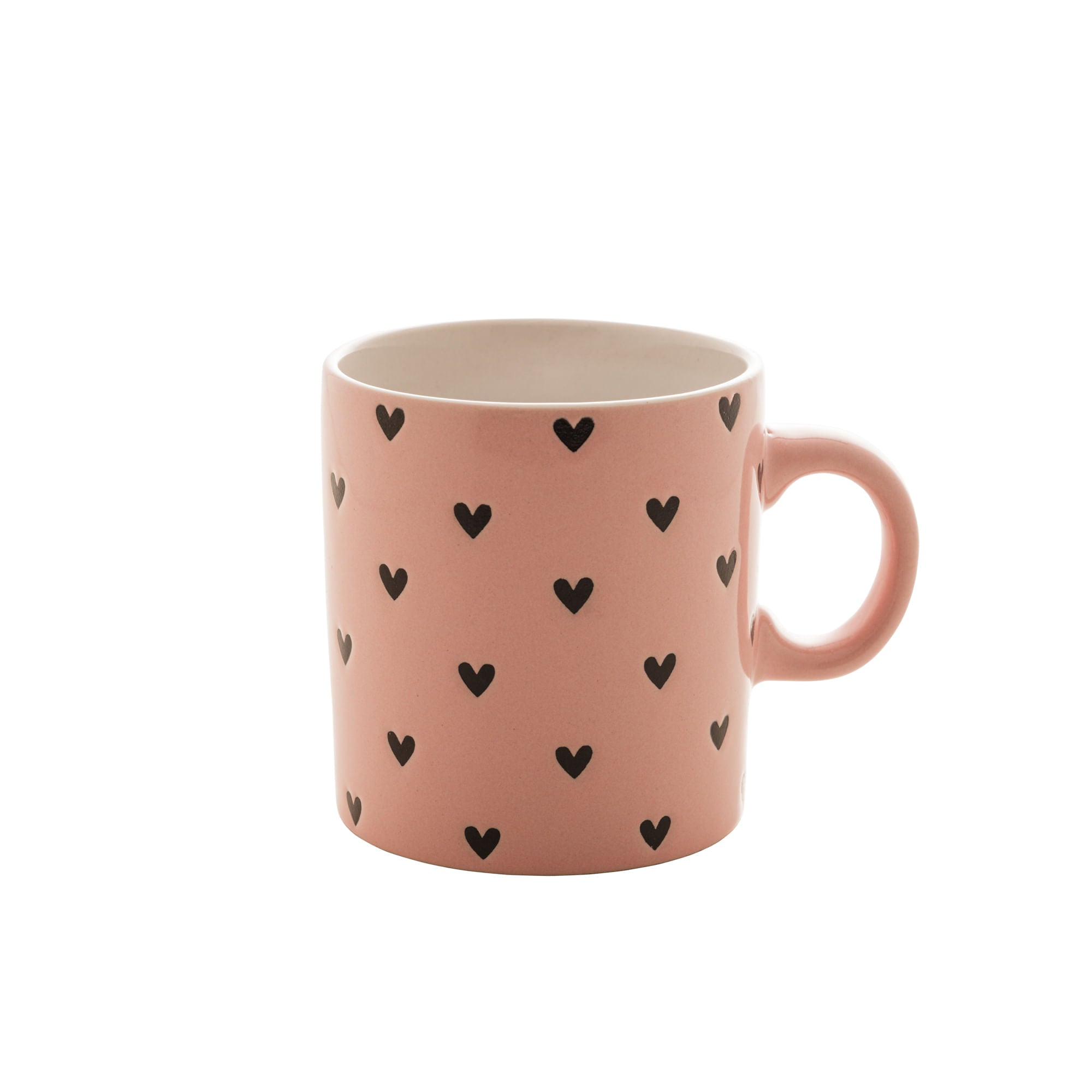 Caneca de Cerâmica Coração Rosa 240ml - Ela Decora