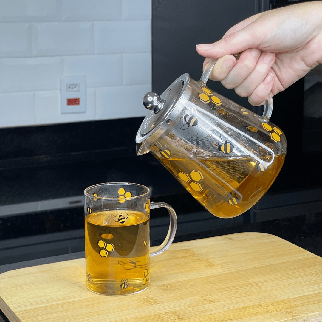 Caneca de Vidro Abelha Bee 280ml - Ela Decora