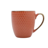 Caneca Porcelana Laranja Drops com Detalhe Metalizado - 400ml - Ela Decora