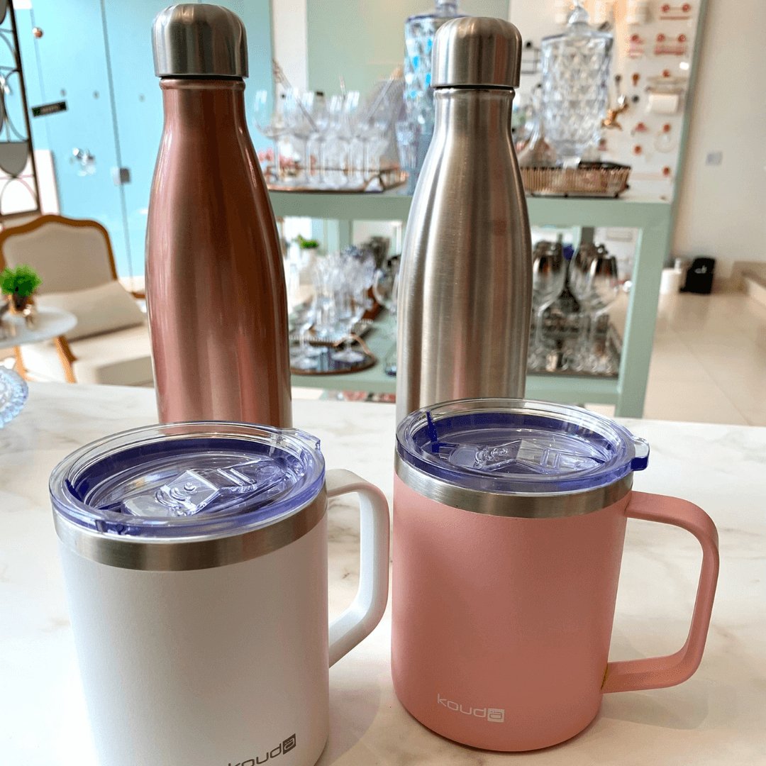 Caneca Térmica com Tampa Rosa Chip Pantone 370ml - Ela Decora