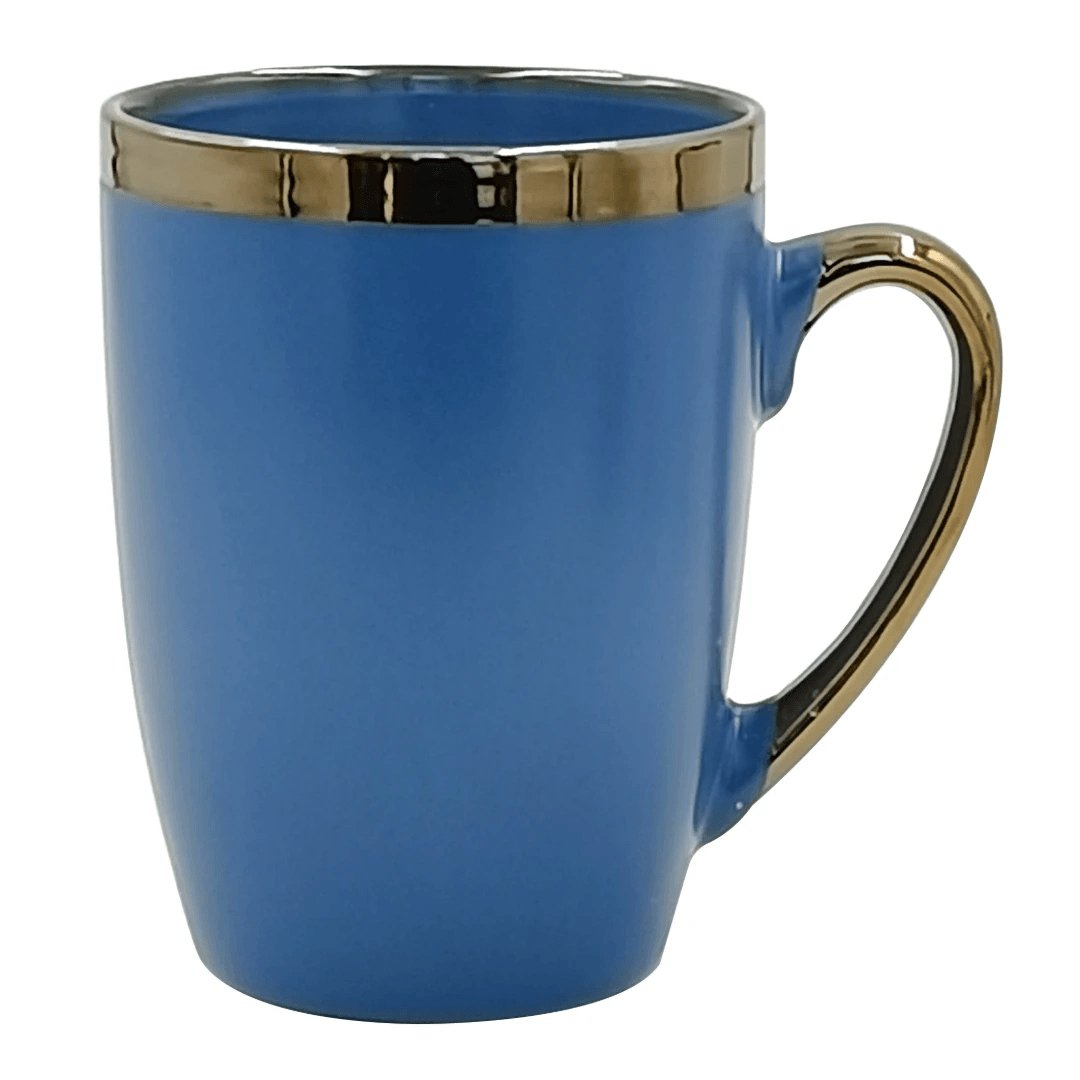 Caneca Vernissage em Porcelana Azul 350ml - Ela Decora