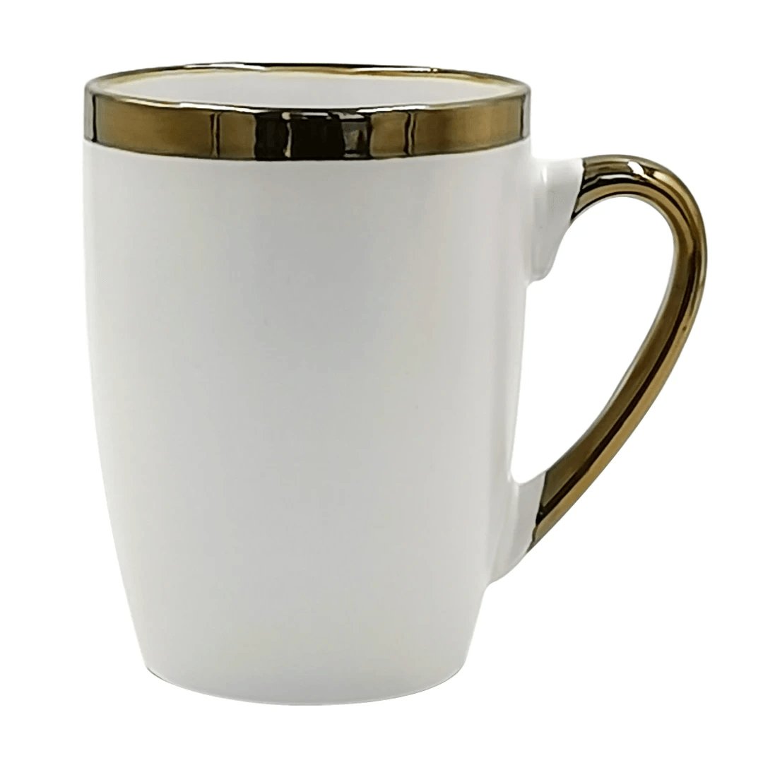 Caneca Vernissage em Porcelana Branca 350ml - Ela Decora