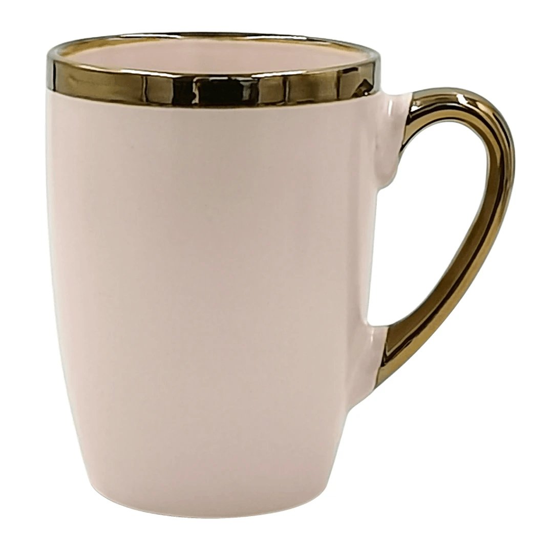 Caneca Vernissage em Porcelana Rosa 350ml - Ela Decora