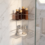 Cantoneira Porta Shampoo Dupla de Canto com Ventosa Cromado