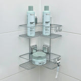 Cantoneira Porta Shampoo Dupla de Canto com Ventosa Cromado - Ela Decora