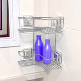 Cantoneira Porta Shampoo Dupla de Canto com Ventosa Cromado - Ela Decora