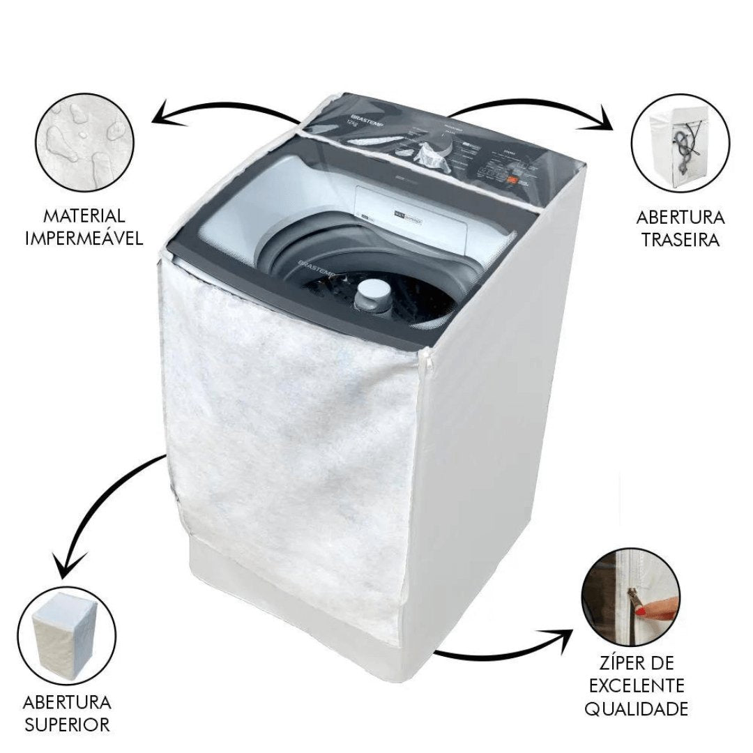 Capa para Máquina de Lavar Electrolux LED14 14kg Branca - Ela Decora