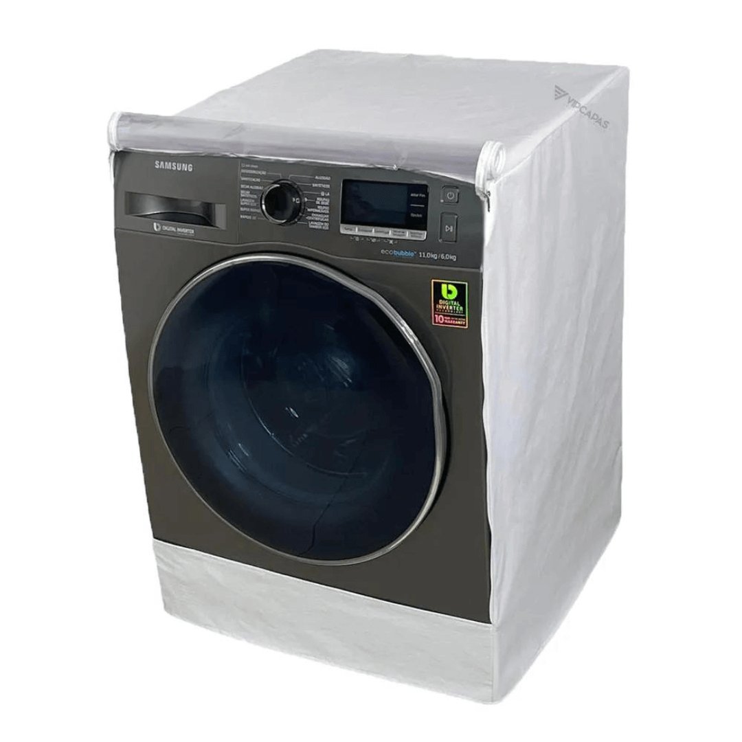 Capa para Máquina Lava e Seca Samsung 11kg Branca - Ela Decora