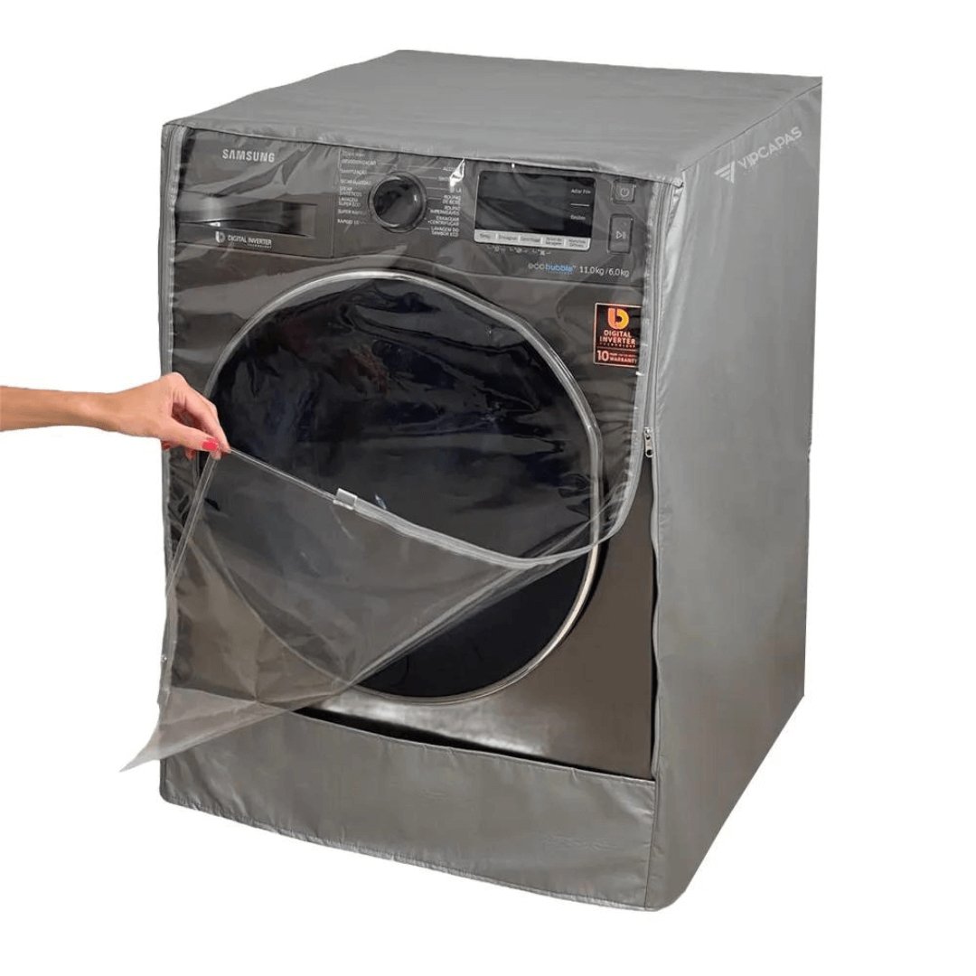 Capa para Máquina Lava e Seca Samsung 11kg Cinza - Ela Decora