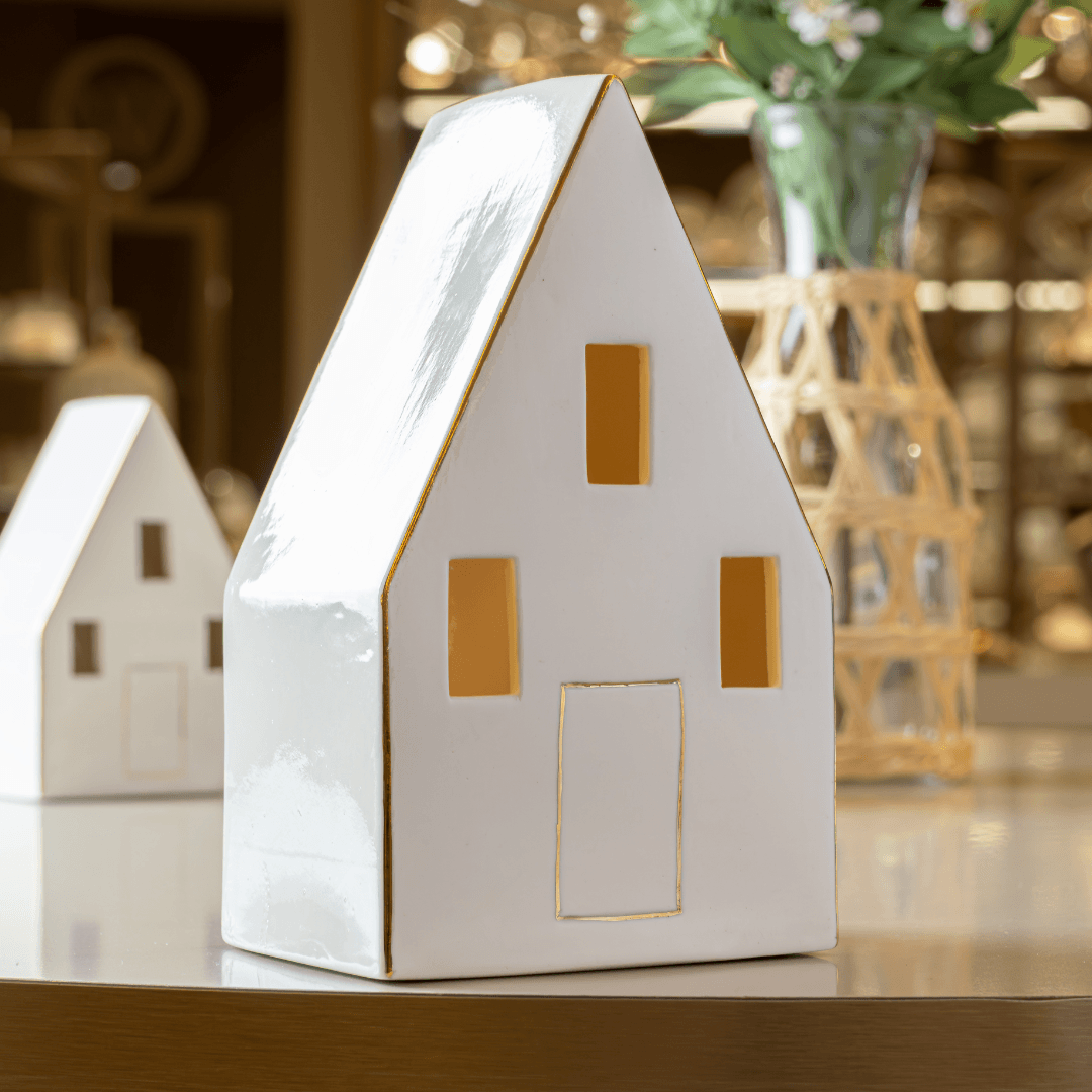 Escultura Casa Refugio de Luz Cerâmica 13,5cm