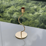 Castiçal em Metal Dourado 20cm P - Ela Decora