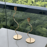 Castiçal em Metal Dourado 20cm P - Ela Decora