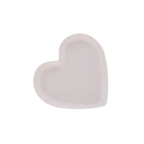 Prato Cerâmica Coração Branco - 14,5 cm