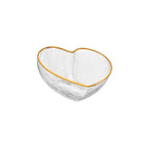 Centro de Mesa Bowl Coração com Borda Dourada 9cm - Ela Decora