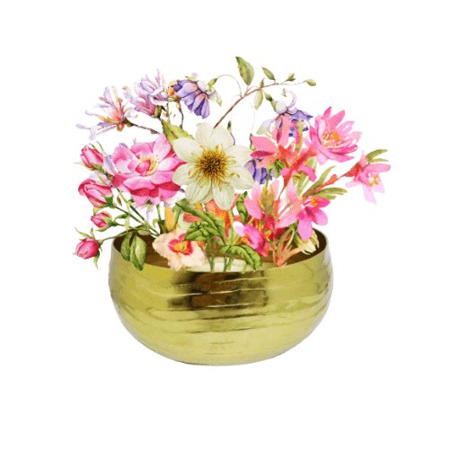 Centro de Mesa Circular Dourado 19cm - Ela Decora