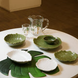 Centro de Mesa de Cerâmica Leaf Folha de Banana Verde 20cm - Ela Decora