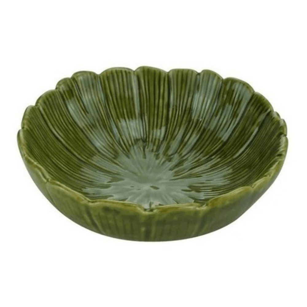 Centro de Mesa de Cerâmica Leaf Folha de Banana Verde 20cm - Ela Decora