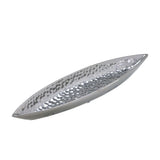 Centro de Mesa Folha Cromado 49cm - Ela Decora