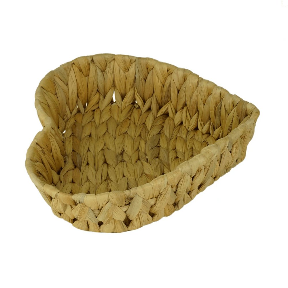 Cesta Coração Heart de Fibra Natural Vime Grande 26,5 cm - Ela Decora