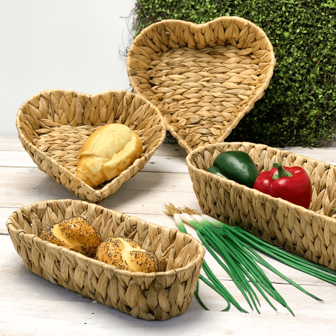 Cesta de Fibra Natural Vime Travessa Pão 28 cm - Ela Decora