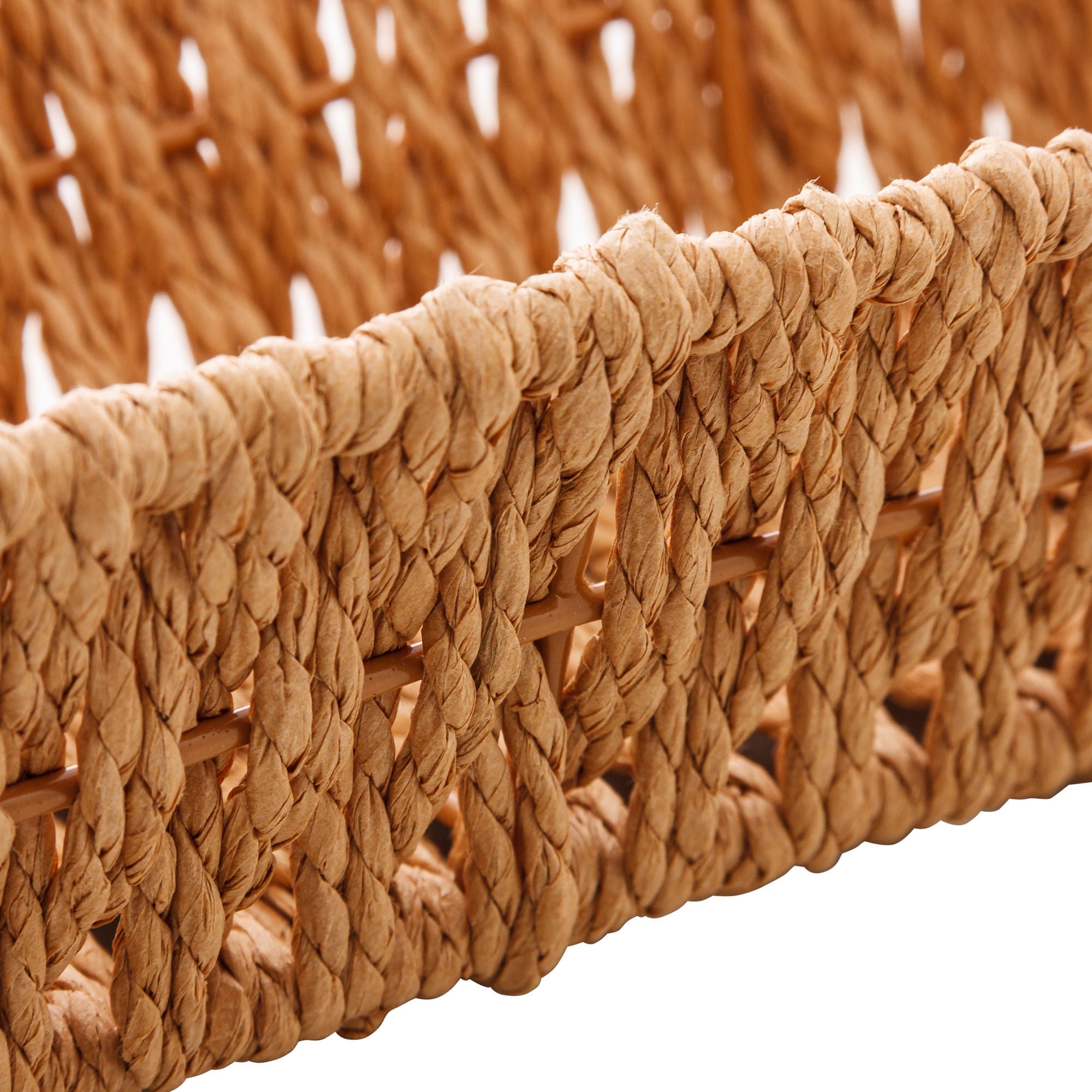 Cesta Retangular Papel e Metal 28cm - Ela Decora