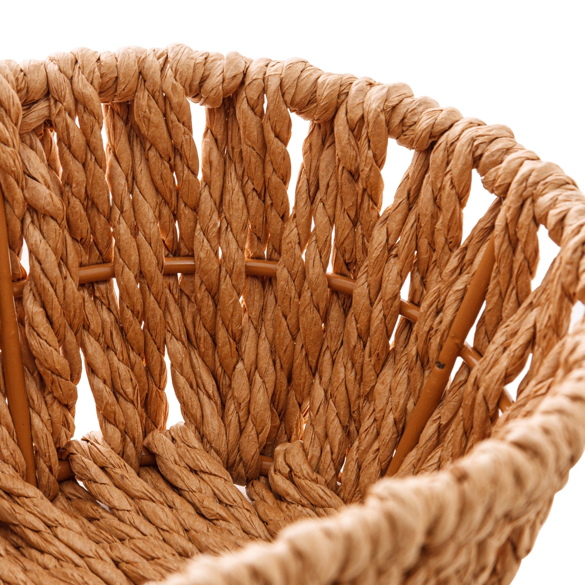 Cesta Retangular Papel e Metal 28cm - Ela Decora