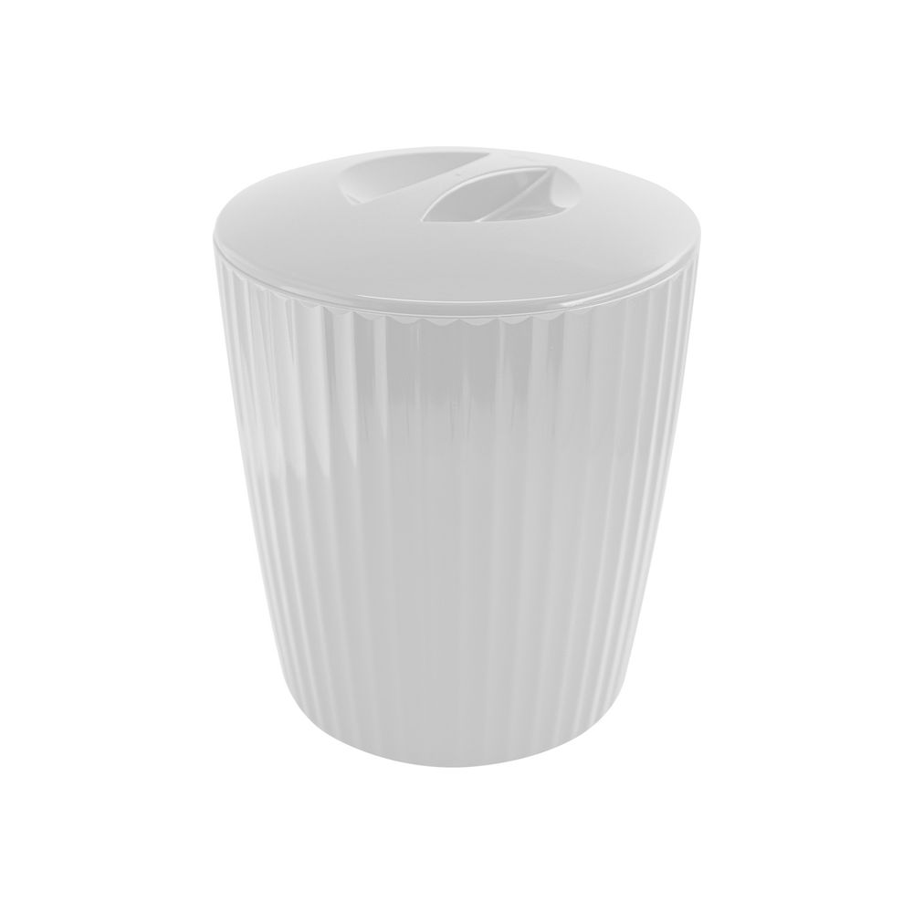 Cesto de Lixo Lixeira Groove Branco 5 Litros - Ela Decora