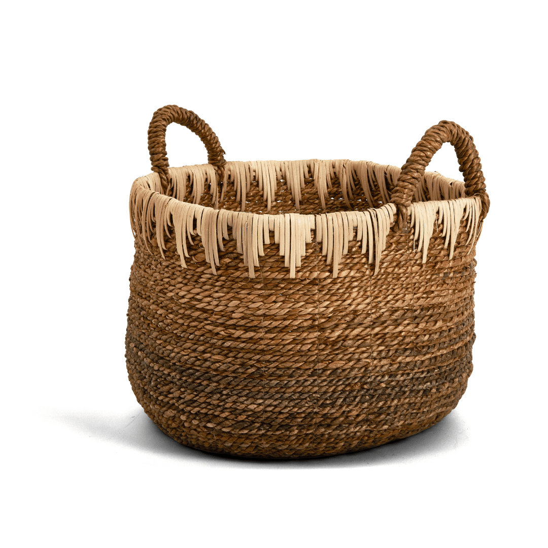Cesto em Fibra Natural 46cm G - Ela Decora