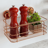 Cesto Multiuso com Ventosas Rose Gold Luxo - Ela Decora