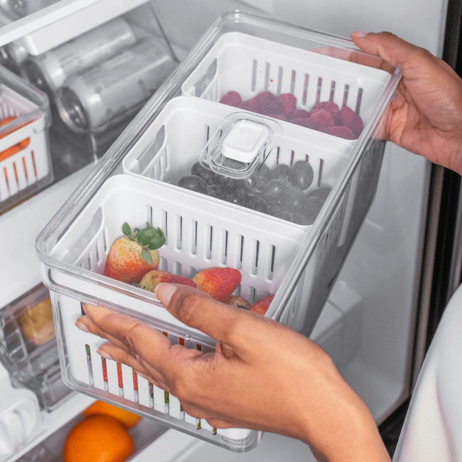 Organizador com Cesto Triplo Clear Fresh Branco 5 Litros