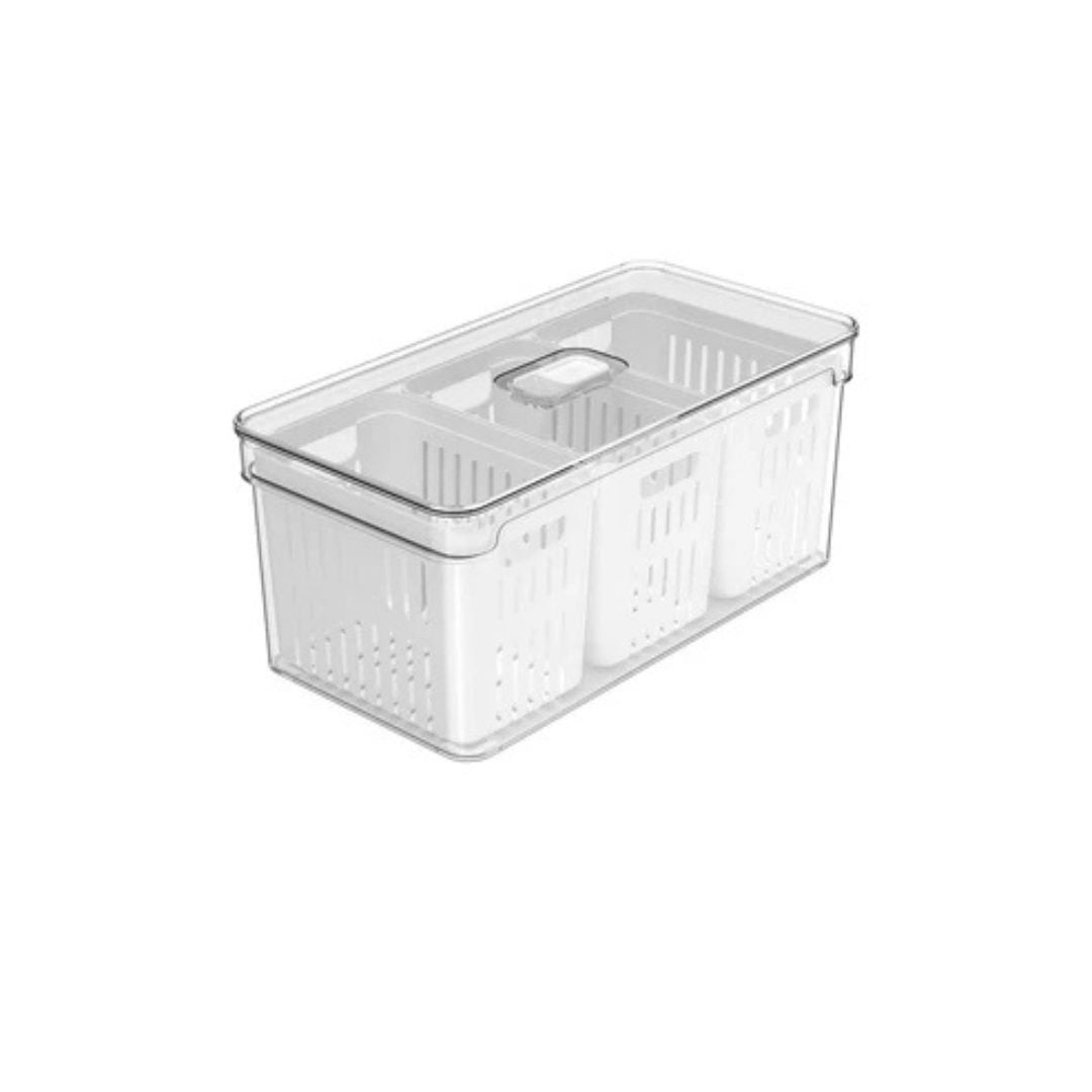 Organizador com Cesto Triplo Clear Fresh Branco 5 Litros - Ela Decora