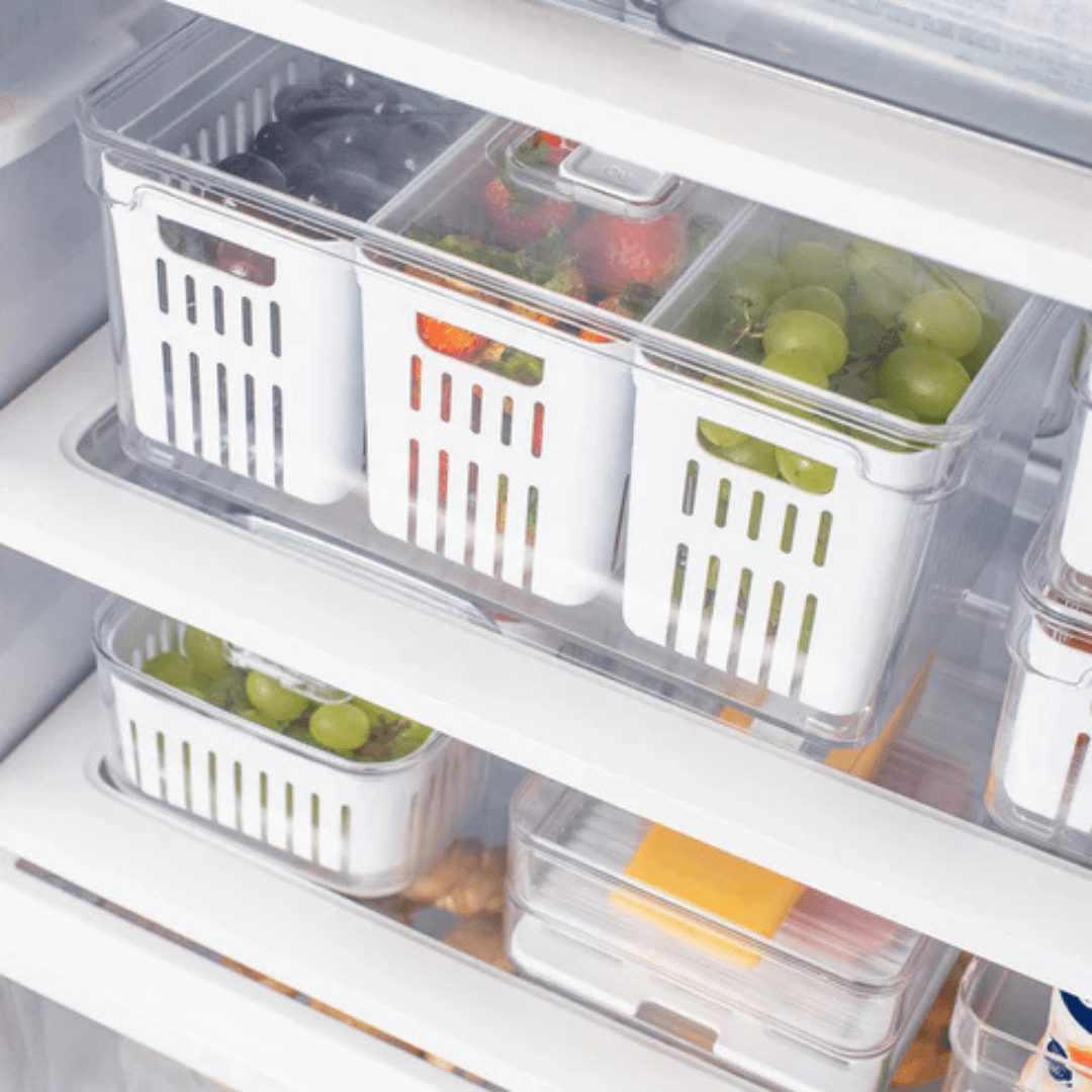 Organizador com Cesto Triplo Clear Fresh Branco 5 Litros - Ela Decora