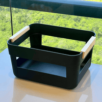 Cesto Lume Plástico e Bambu Preto 14L