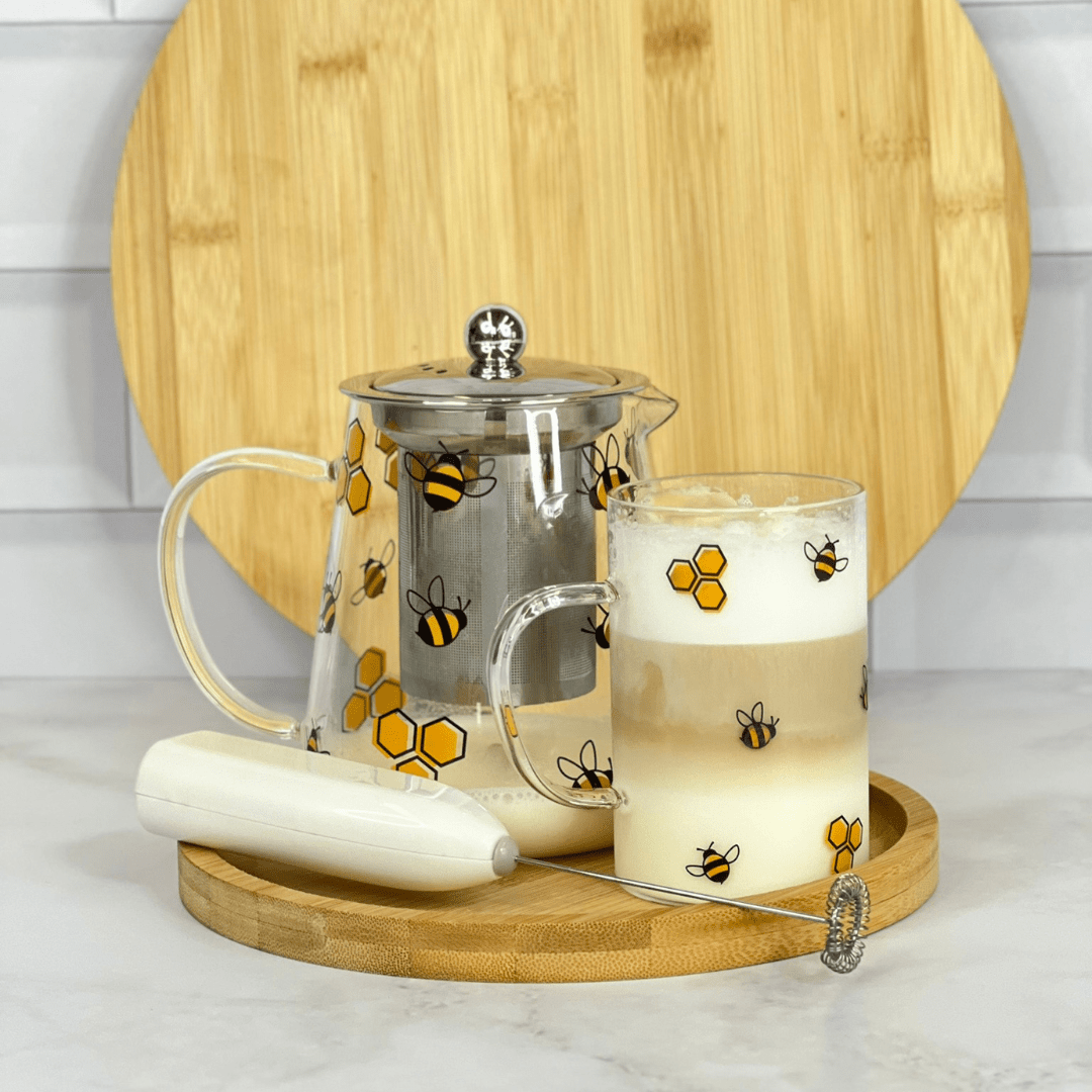 Chaleira Abelha Bee em Vidro Borossilicato com Filtro de Aço 750ml - Ela Decora