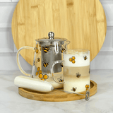 Chaleira Abelha Bee em Vidro Borossilicato com Filtro de Aço 750ml - Ela Decora